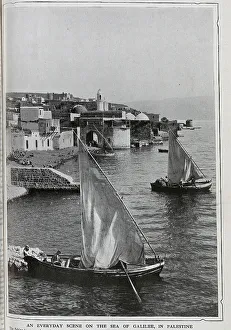 Galilee Prints: Photograph of Fishermen in traditional sailing boats