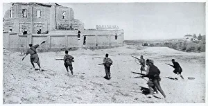 Charging Prints: Photograph showing a Nationalist infantry unit