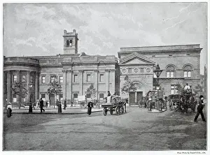 Photograph taken from St. Martin's Place of the exterior of the National Portrait Gallery, London. The present home opened in 1896. Date: 1901