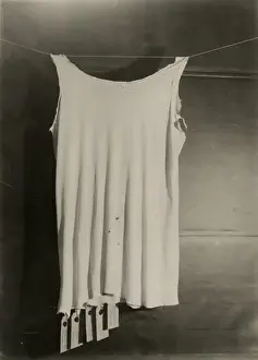Photograph of undervest, masquerading as the spirit Pegg
