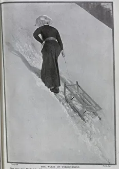 Thun Prints: Photograph of woman climbing snowy hill