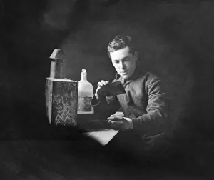 Aerial Photography Gallery: Photographer Reviewing Aerial-Photography During WW1 Whi?