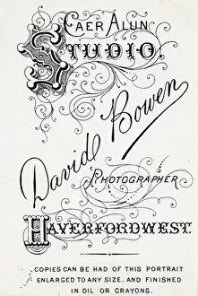 Alun Gallery: Photographers advertisement, Haverfordwest, South Wales