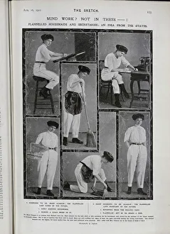 Secretaries Prints: Photographs of housemaids and secretaries workwear