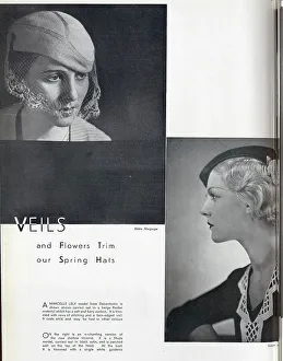 Veils Prints: Photographs of models in spring hats