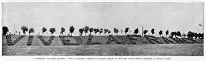 Agreement Prints: The phrase Vive la France formed by British sailors to welcome their French counterparts at Whale Island in 1905