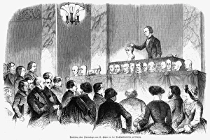Phrenology Collection: Phrenology lecture, 1852