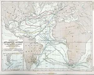 Physical Collection: Physical Chart of Atlantic Ocean (Currents, Temperatures ?)