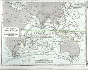 Physical Collection: Physical Chart of Indian Ocean (Currents, Temperatures ?)