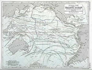Physical Collection: Physical Chart of Pacific Ocean (Currents, Temperatures ?)