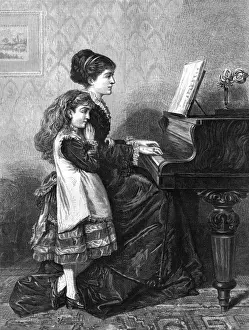Listens Prints: At the piano by G. Kilburne