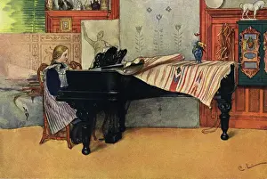 Larsson Prints: The pianoforte lesson
