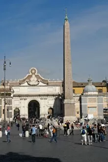Images Dated 7th October 2008: Piazza del Popolo and obelisk, Rome, Italy