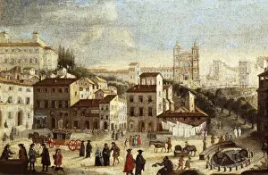 Anonymous Prints: Piazza di Spagna (Spain Square) in 18th c Italian