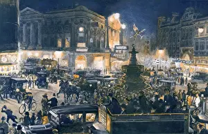 Cabs Prints: Piccadilly Circus just before Theatre-time on a June evening