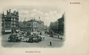 Horse Drawn Gallery: Piccadilly Circus, London Date: circa 1901