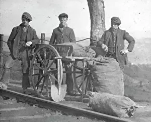 Wheel Collection: Picking coal from waste tip during 1921 strike, South Wales