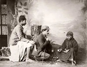 Pickpocket stealing a handkerchief, studio tableau, Egypt