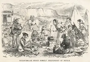 Picnics Prints: Picnic on Beach / Leech