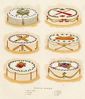 Picnic Cakes with sports decorations