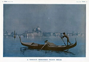Gondola Collection: This picture shows a couple enjoying a romantic moment in Venice. Date: 1926