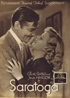 Gable Prints: Picturegoers Famous Film Supplement for Saratoga (1937)
