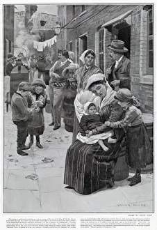 Picturesque illustration of an Italian Community living off Leather Lane in London Picturesque illustration of an Italian Community living off Leather Lane in London