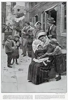 Picturesque illustration of an Italian Community living off Leather Lane in London