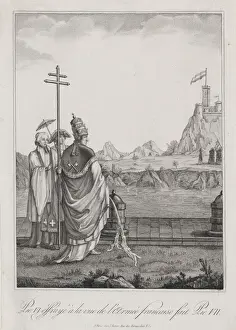 Fait Prints: Pie VI effraye e la vue de l armee francaise fait Pie VII