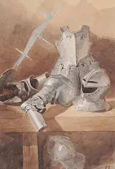 Mccloy Prints: Pieces of Armour on a Bench