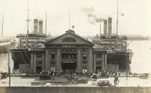 Pediment Prints: Pier 7 with two steamers, Honolulu, Hawaii, USA