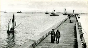 Levy Prints: Pier at Cherbourg, France