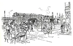 Overhead Prints: Pier Head Station, Overhead Electric Railway, Liverpool