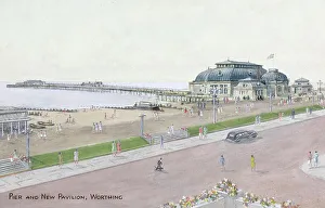 Worthing Prints: Pier and New Pavilion, Worthing, West Sussex