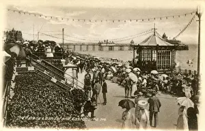 Piers Prints: Pier, Parade and Bandstand, Eastbourne, East Sussex