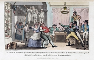 Anecdotes Gallery: Pierce Egans Anecdotes: catroon brawl in tavern