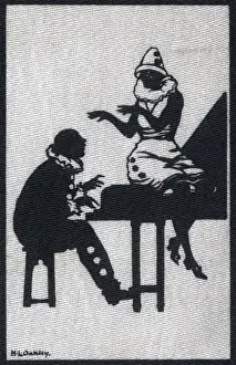 Pierrot couple with piano