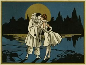 Images Dated 18th January 2012: Pierrot and pierrette in the moonlight