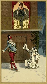 Pierrot serenading pierrette