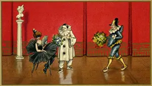 Rests Prints: Two pierrots and a pierrette