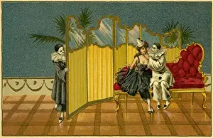 Two pierrots and a pierrette
