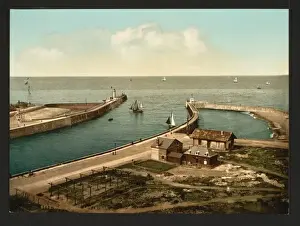 Dieppe Prints: The piers, Dieppe, France