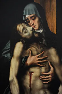 Morales Prints: Pieta, ca. 1570, by Luis de Morales (1515-1586). Detail