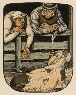 Pig Sty Prints: Pig & Two Admirers 1912