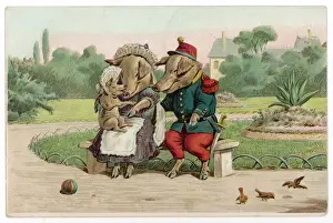 Wears Prints: Pig Couple & Piglet 19C