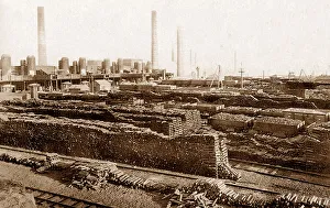 Workington Prints: Pig iron stacks, Steel Works Workington