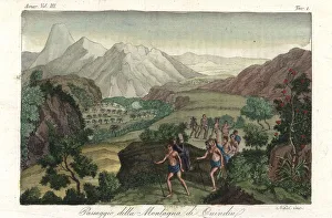 Andes Gallery: Pijao Native Americans on a passage through the Andes