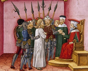Pilate delivered Jesus to Herod after they had mocked him an Pilate delivered Jesus to Herod after they had mocked him an
