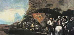 Pilgrimage to St. Mural painting mounted on canvas
