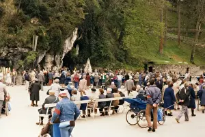 Pilgrims at the Grotto